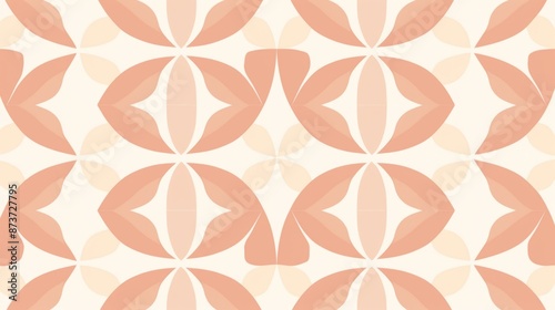 A  pattern of peach and cream shapes that interlock to form a design photo