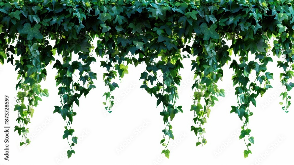 Green Ivy Hanging on a White Background Green Ivy Hanging on a White Background
