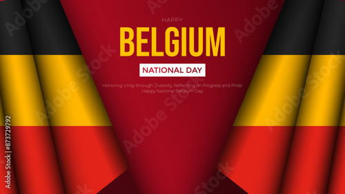 Happy National day Belgium 21th of July greetings with belgium flag. abstract vector illustration design. Belgium National day greetings. abstract vector illustration design.