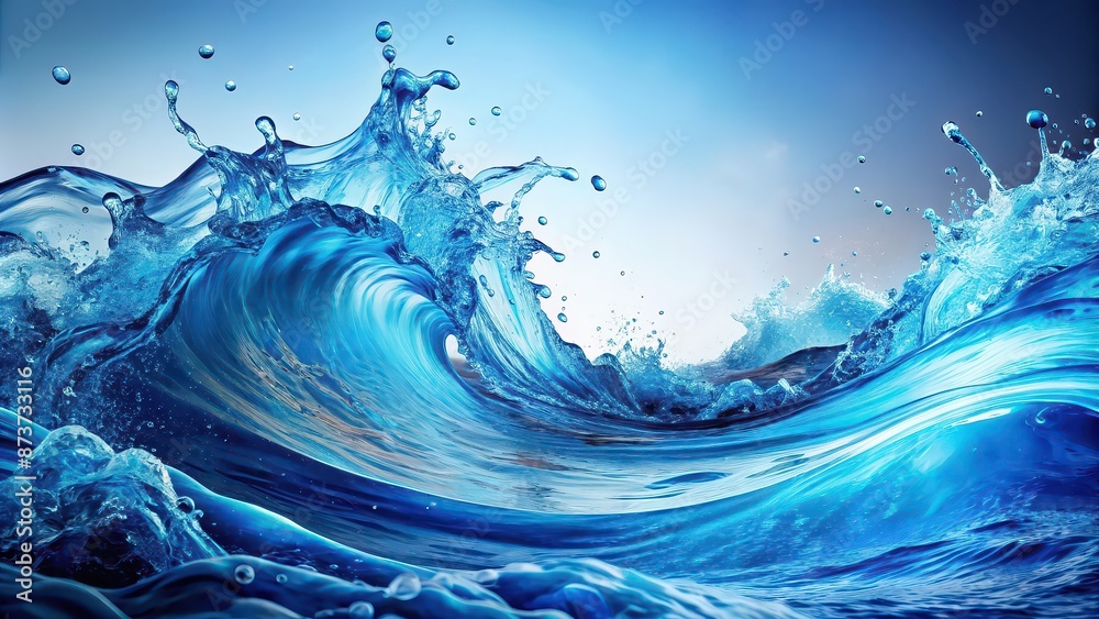 Abstract of blue waves and water splashes, abstract, blue, waves, water, splashes,artistic, design, ocean, sea, vibrant Abstract of blue waves and water splashes, abstract, blue, waves, water, splashes,artistic, design, ocean, sea, vibrant