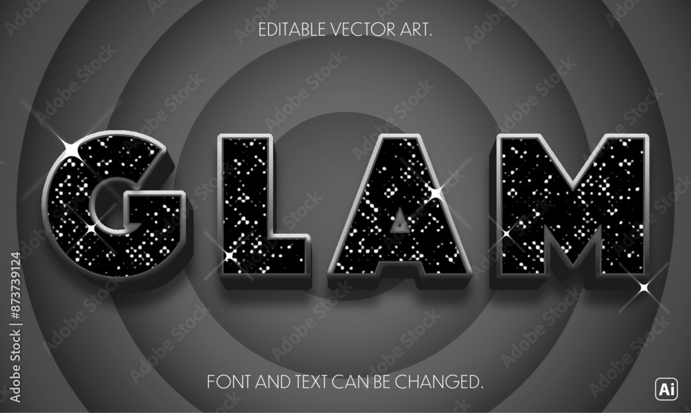 Tableau sur toile glam text effect.