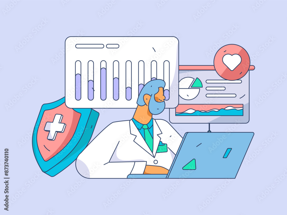 Medical characters fighting the epidemic flat vector concept operation hand drawn illustration
