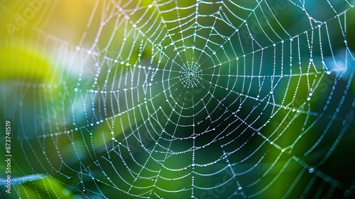 Mesmerizing Intricate Spider Web in Sharp Focus Creating Abstract Natural Composition