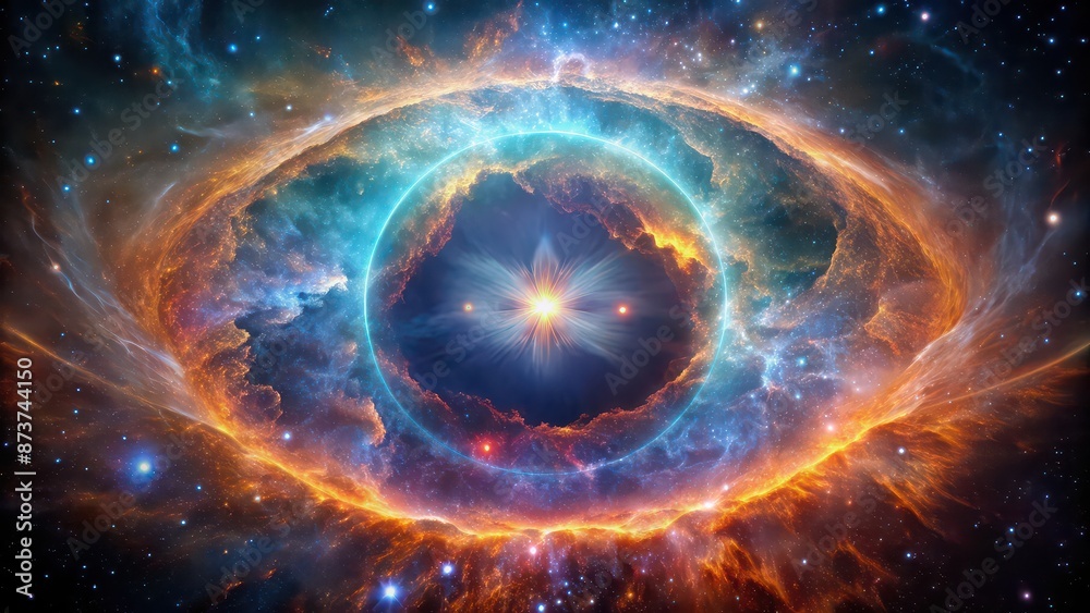 Fototapeta premium A breathtaking view of a planetary nebula showcasing cosmic elegance, space, universe, astronomy, stars, nebula