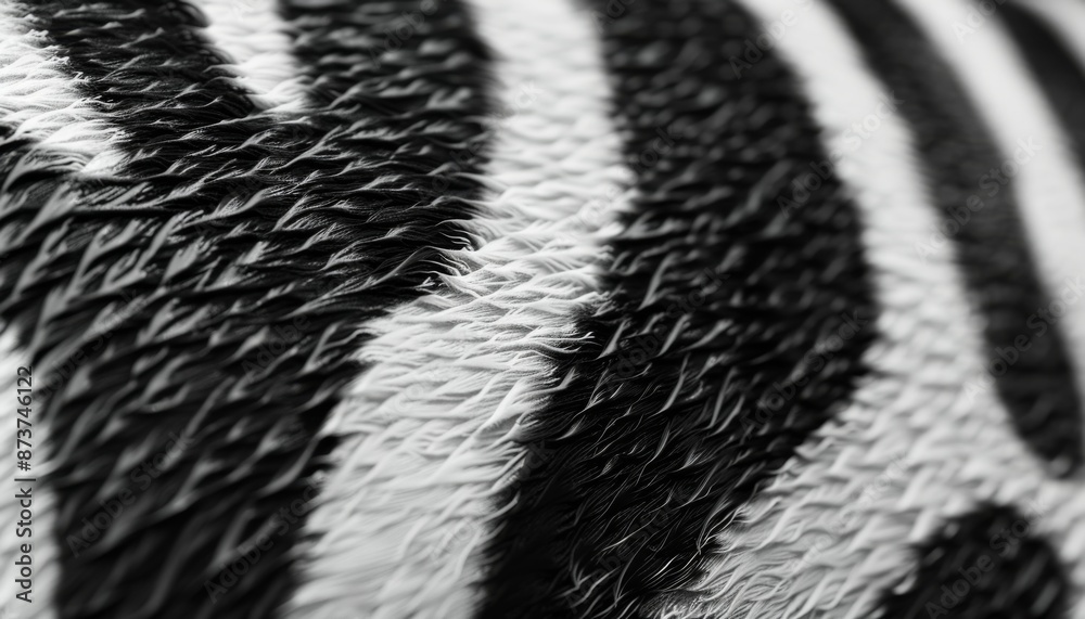 Close up of a zebra stripes showcasing the unique pattern Close up of a zebra stripes showcasing the unique pattern