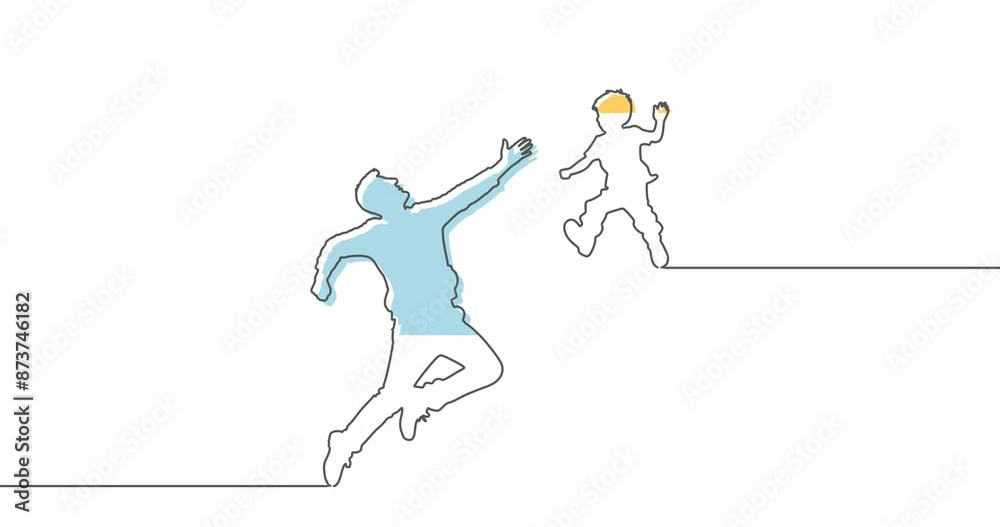 Happy parent jumping with son. Father and child. Bonding relationship concept. Parenthood and adoption. Fathers Day design element Happy parent jumping with son. Father and child. Bonding relationship concept. Parenthood and adoption. Fathers Day design element