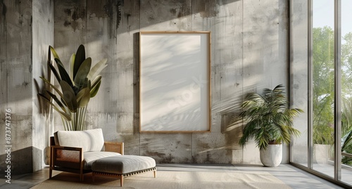 Modern Interior Design With White Chair and Large Window View