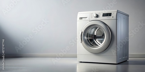 Washing machine isolated on background, cut out, appliance, laundry, clean, technology, home, housework