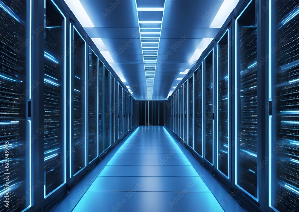 Fototapeta premium State-of-the-Art Data Center: Cutting-Edge Infrastructure and Technology
