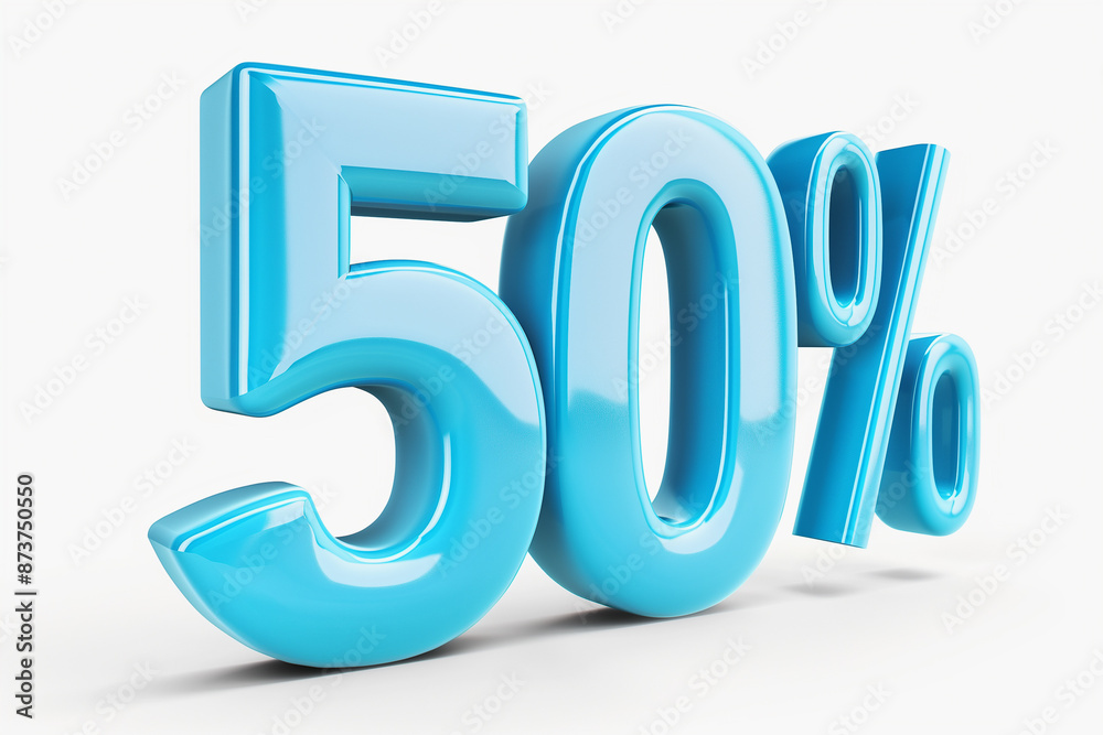 Blue 50% Discount Text with Shiny Glossy Finish
Blue 50% Discount Text with Shiny Glossy Finish