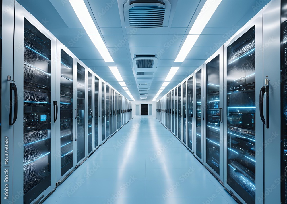 Fototapeta premium State-of-the-Art Data Center: Cutting-Edge Infrastructure and Technology