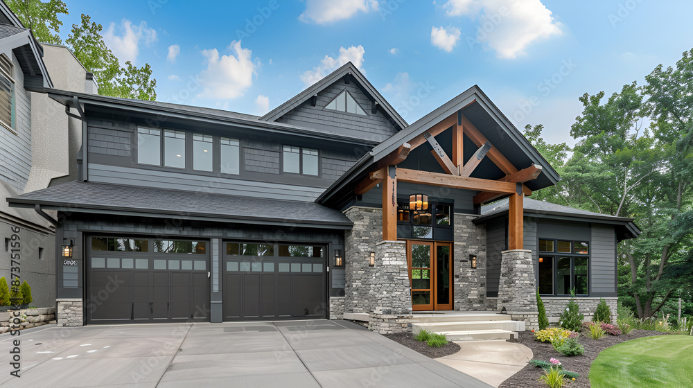 Luxury house exterior with brick and siding trim,A luxurious new construction home, Modern style of home with car garage,Beautiful Newly Built Luxury Home Exterior
Luxury house exterior with brick and siding trim,A luxurious new construction home, Modern style of home with car garage,Beautiful Newly Built Luxury Home Exterior