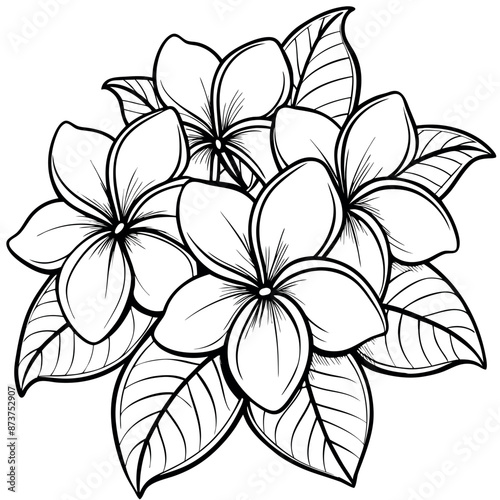 Coloring sheets of Allamanda cathartic flowers