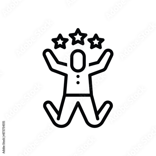 Black line icon for motivation