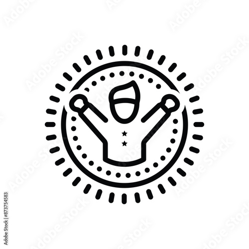 Black line icon for optimism