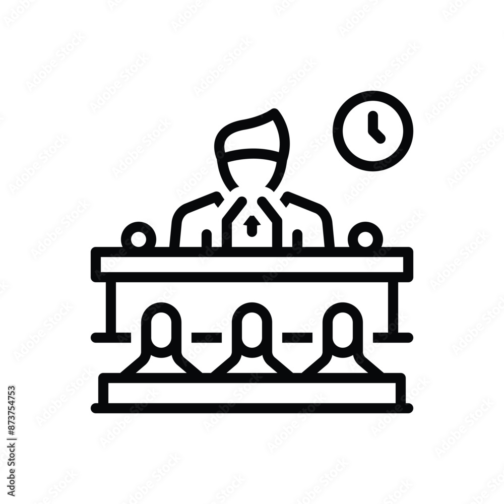 Black line icon for public speaking Black line icon for public speaking