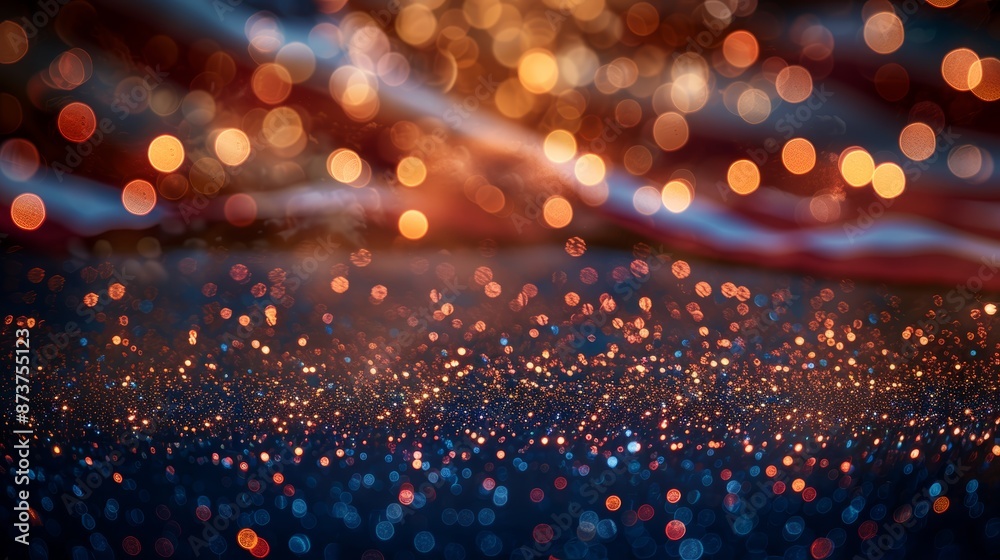 Abstract background with sparkling glitter and warm bokeh lights. Perfect for festive or celebratory designs. Abstract background with sparkling glitter and warm bokeh lights. Perfect for festive or celebratory designs.