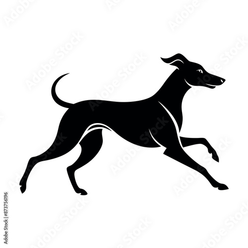 Dog running silhouette vector art, illustration, icon and graphics