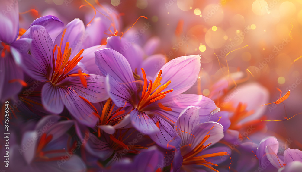 Vivid images of saffron flowers, nature, plants, flowers, saffron flowers, business, brilliant, colorful, petal, pistil, and AI-generated. Vivid images of saffron flowers, nature, plants, flowers, saffron flowers, business, brilliant, colorful, petal, pistil, and AI-generated.