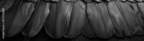 Close-up texture of black feathers.