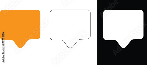 set of colorful bubbles Quote box frame big set for the great design of speech quotation marks. Templates of texting black line quote frames for definition Vector phone chat bubbles.