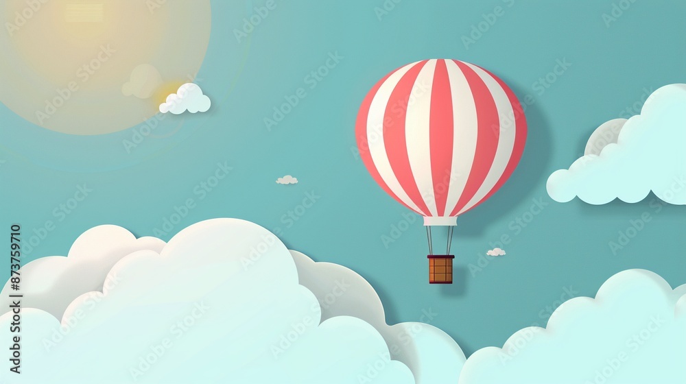 Obraz premium Hot air balloon, floating high, SVG, sky voyage