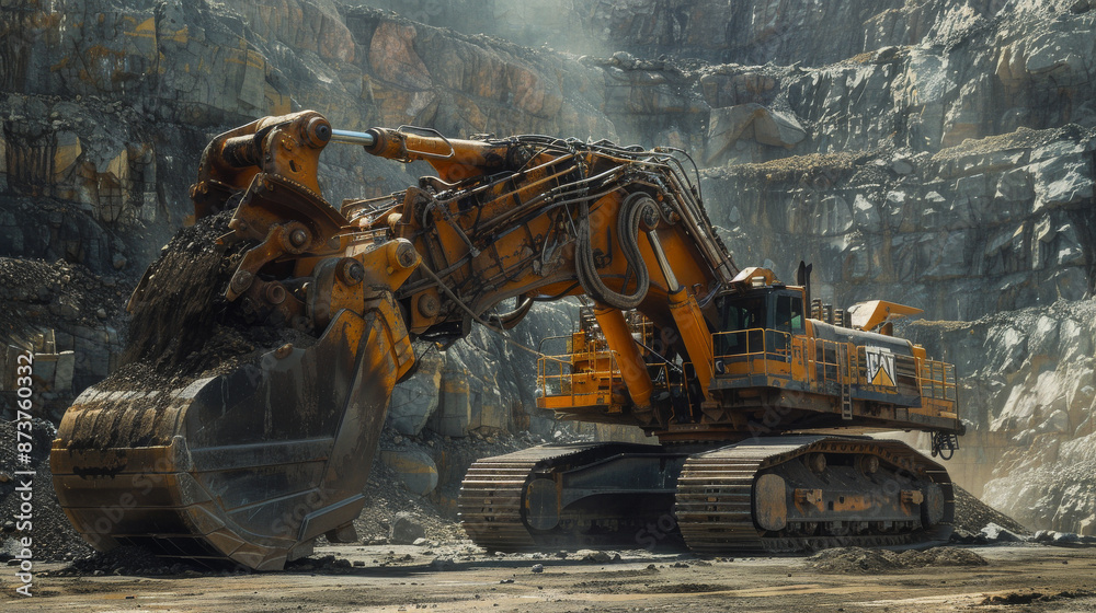 Fototapeta premium Large Excavator at Open-Pit Mine