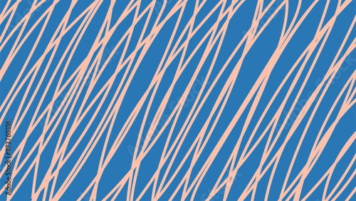 Abstract Blue Background with hand drawn line texture. Grunge freehand backdrop with rough scribbles. 1920x1080 ratio. Vector illustration.