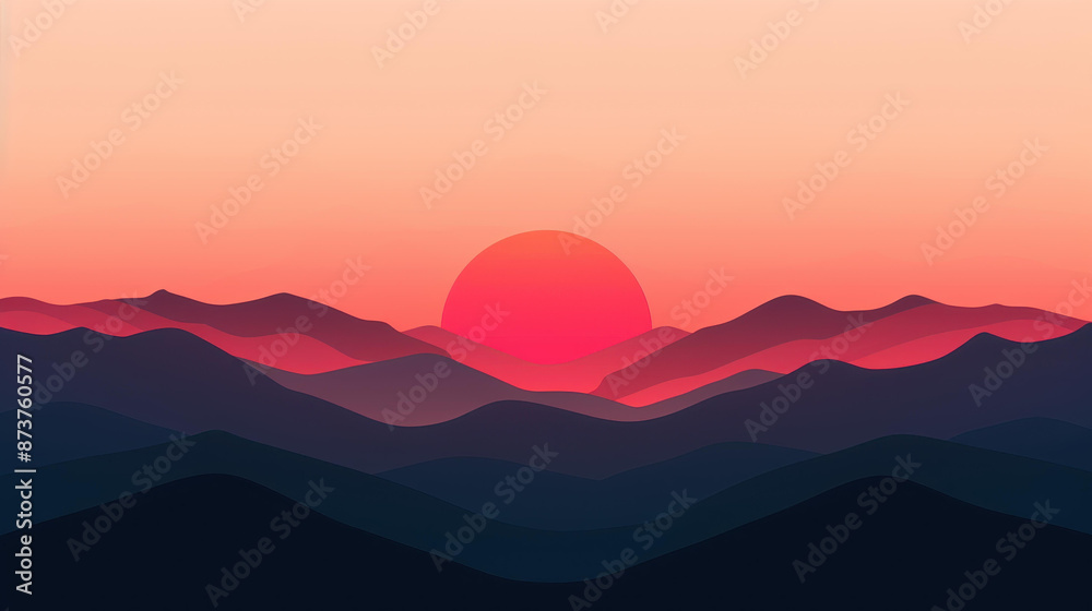 Captivating handdrawn mountain landscape art. Captivating handdrawn mountain landscape art.