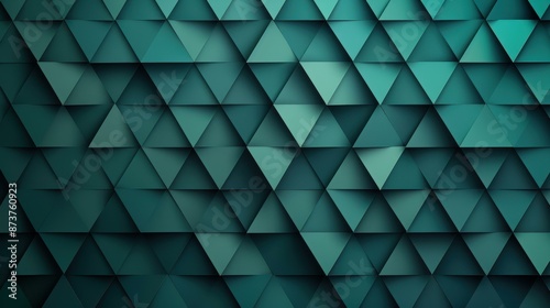 Dark green mosaic tile wallpaper with geometric fluted triangles for modern and stylish backgrounds.