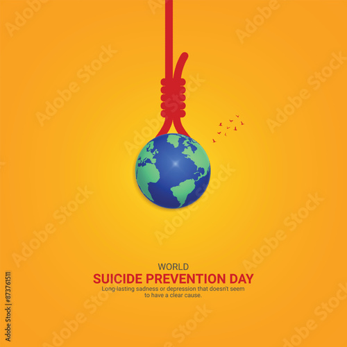 Creative suicide prevention day ads design. world suicide prevention day, Celebrated in United States in September 10th, vector, 3d illustration