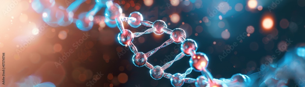 Close-up of a DNA double helix in a vibrant, glowing environment, representing genetics and molecular biology concepts. Close-up of a DNA double helix in a vibrant, glowing environment, representing genetics and molecular biology concepts.