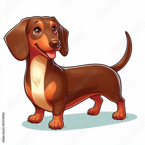 Cute Dachshund Vector Cartoon illustration