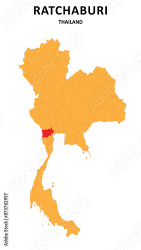 Ratchaburi Map is highlighted on the Thailand map with detailed State and region outlines.