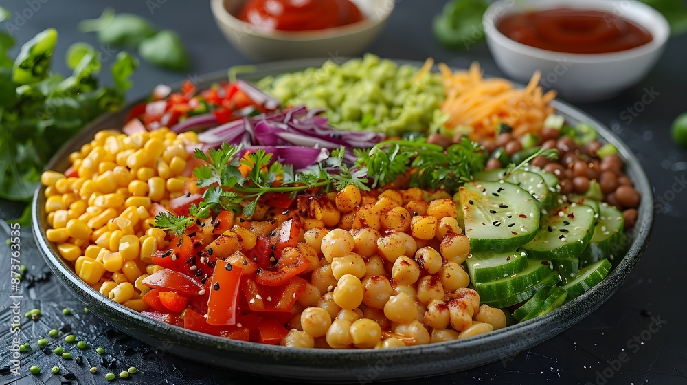 Vibrant and Colorful Salad Bowl with Various Ingredients Vibrant and Colorful Salad Bowl with Various Ingredients