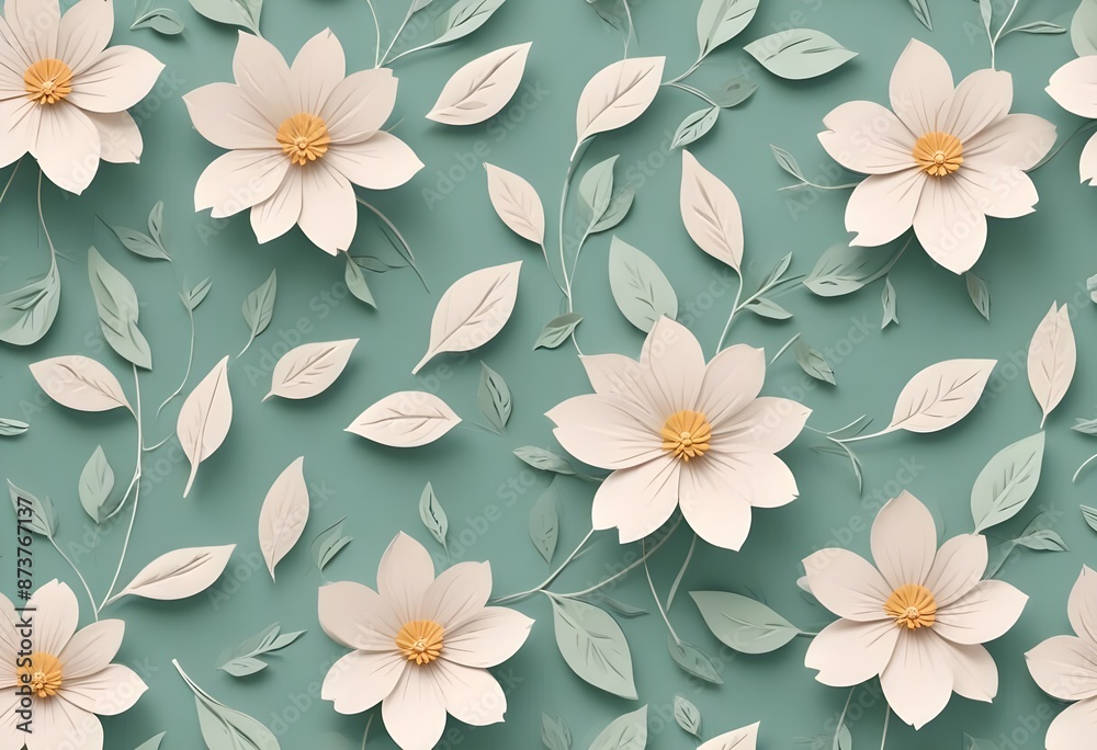 Minimalistic Flower Pattern 3d Minimalistic Flower Pattern 3d