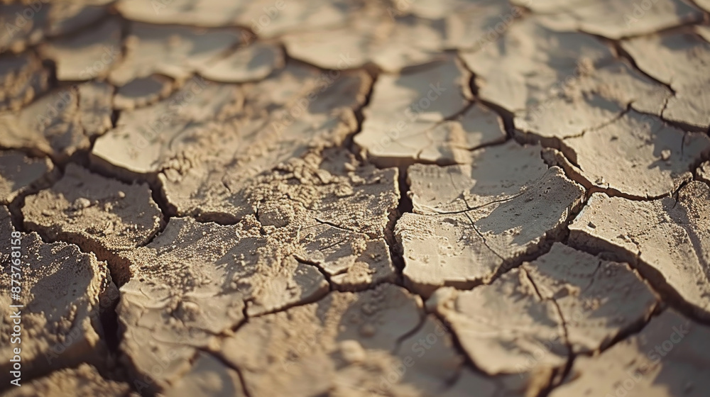 Fototapeta premium Cracked and Dry Soil Surface