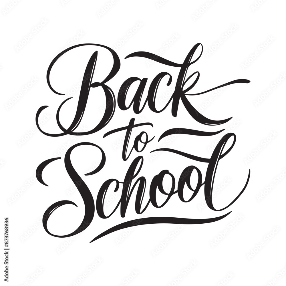 Obraz premium Back to school typography calligraphy silhouette vector style