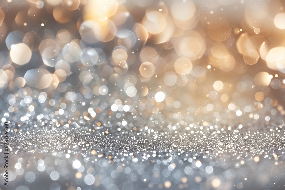 Abstract silver and gold background with bokeh effect and shining defocused glitters. Festive texture for Christmas, New Year, birthday, celebration, greeting, victory, success, magic party Abstract silver and gold background with bokeh effect and shining defocused glitters. Festive texture for Christmas, New Year, birthday, celebration, greeting, victory, success, magic party