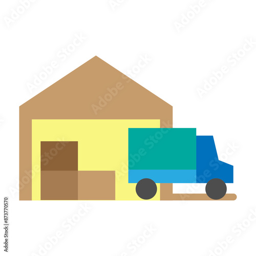 Warehouse Vector Flat Icon Design