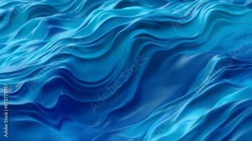 Artistic background with abstract blue waves, modern design, fluidity, and organic shapes