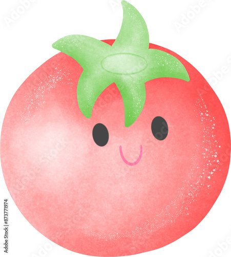 Red Tomato Adorable Cartoon Vegetable Character