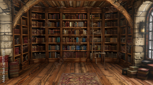 Rustic Library Retreat,bookshelf, study, Libray