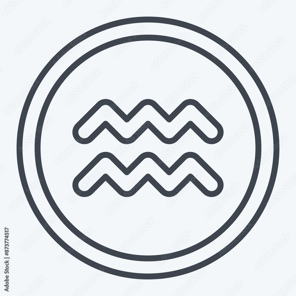 Icon Aquarius. related to Horoscope symbol. line style. simple design editable. simple illustration Icon Aquarius. related to Horoscope symbol. line style. simple design editable. simple illustration