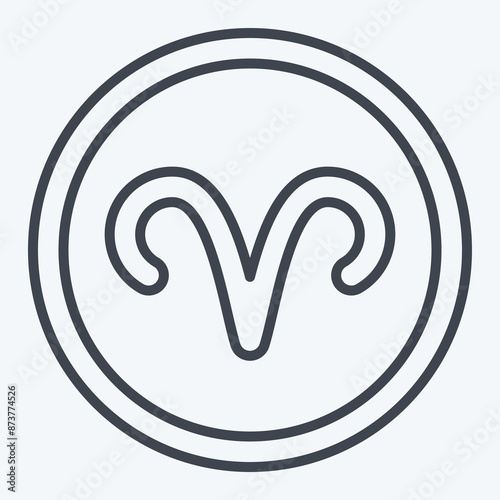 Icon Aries Sign. related to Horoscope symbol. line style. simple design editable. simple illustration photo