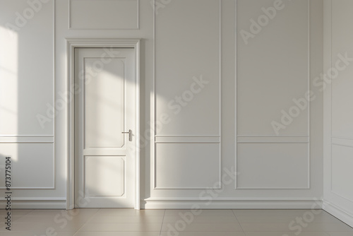 Wallpaper Mural Minimalist white door in a bright room with sunlight Torontodigital.ca