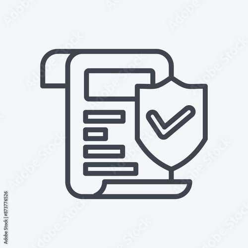 Icon Insurance Paper. related to Finance symbol. line style. simple design editable. simple illustration