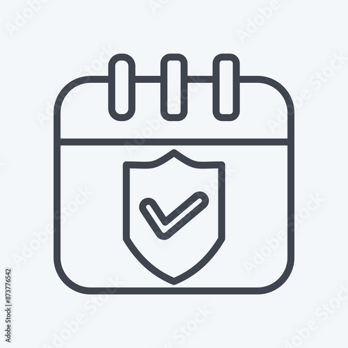 Icon Insurance schedule. related to Finance symbol. line style. simple design editable. simple illustration