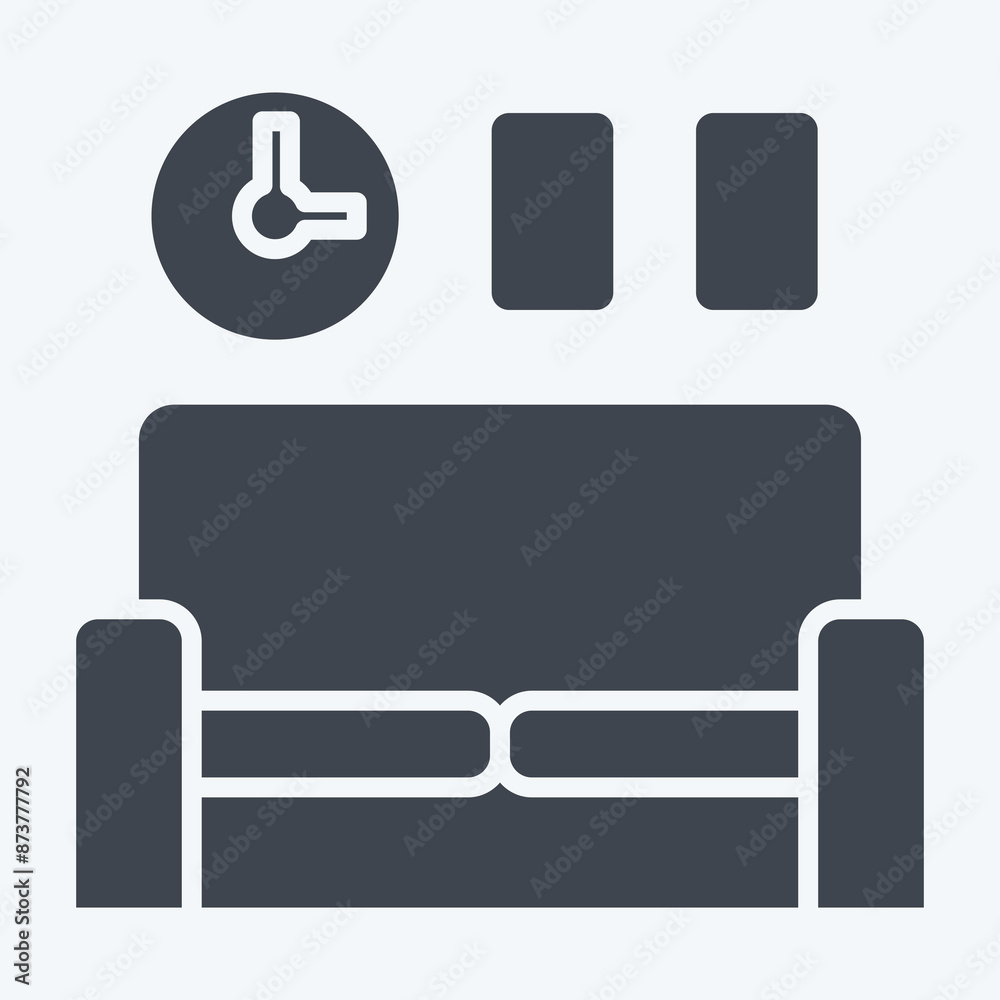 Icon Sofa. related to Home Decoration symbol. glyph style. simple design editable. simple illustration Icon Sofa. related to Home Decoration symbol. glyph style. simple design editable. simple illustration