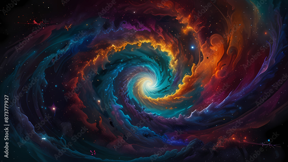 Galactic Swirl with swirling patterns reminiscent of cosmic phenomena like galaxies and nebulae Galactic Swirl with swirling patterns reminiscent of cosmic phenomena like galaxies and nebulae